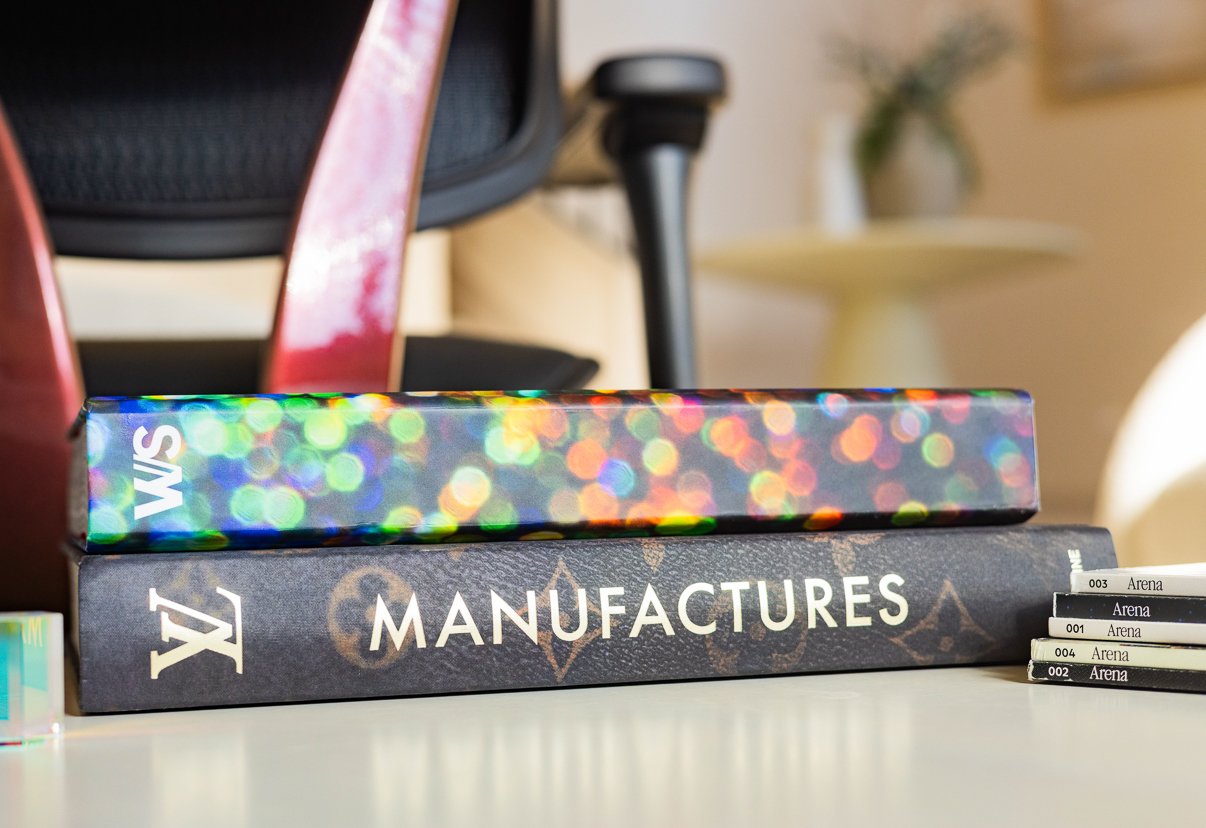 Workspace Master Catalog alongside luxury coffee table books